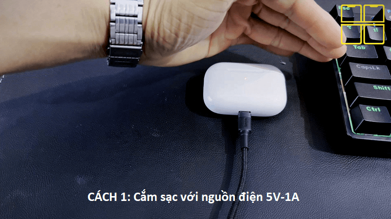 hướng dẫn sạc tai nghe airpods