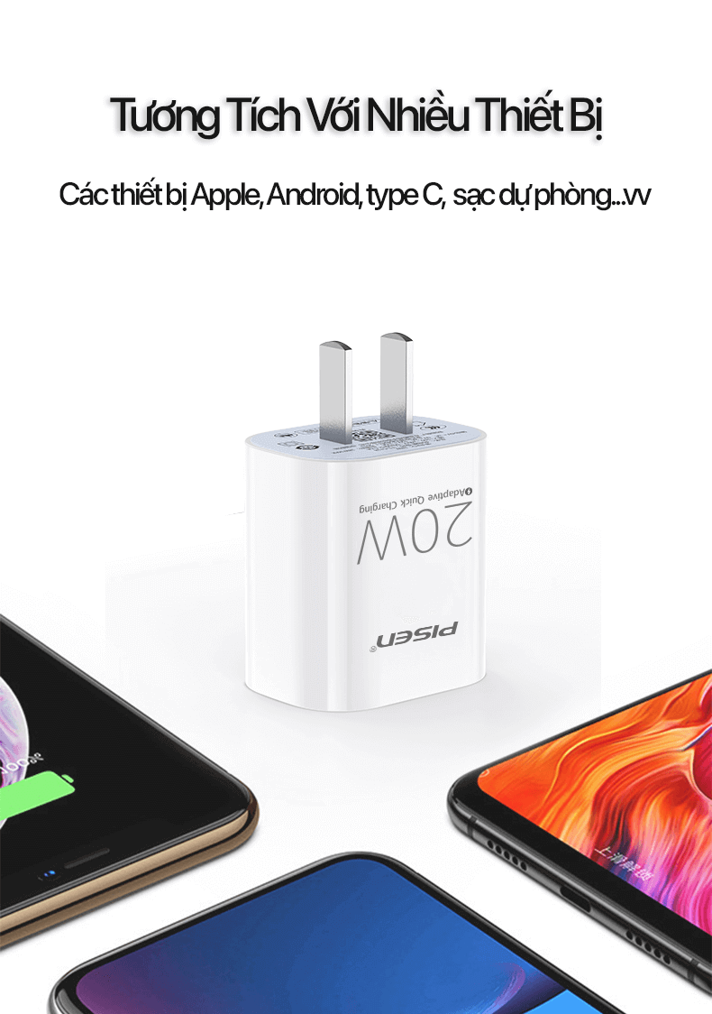 sạc nhanh 20w pisen