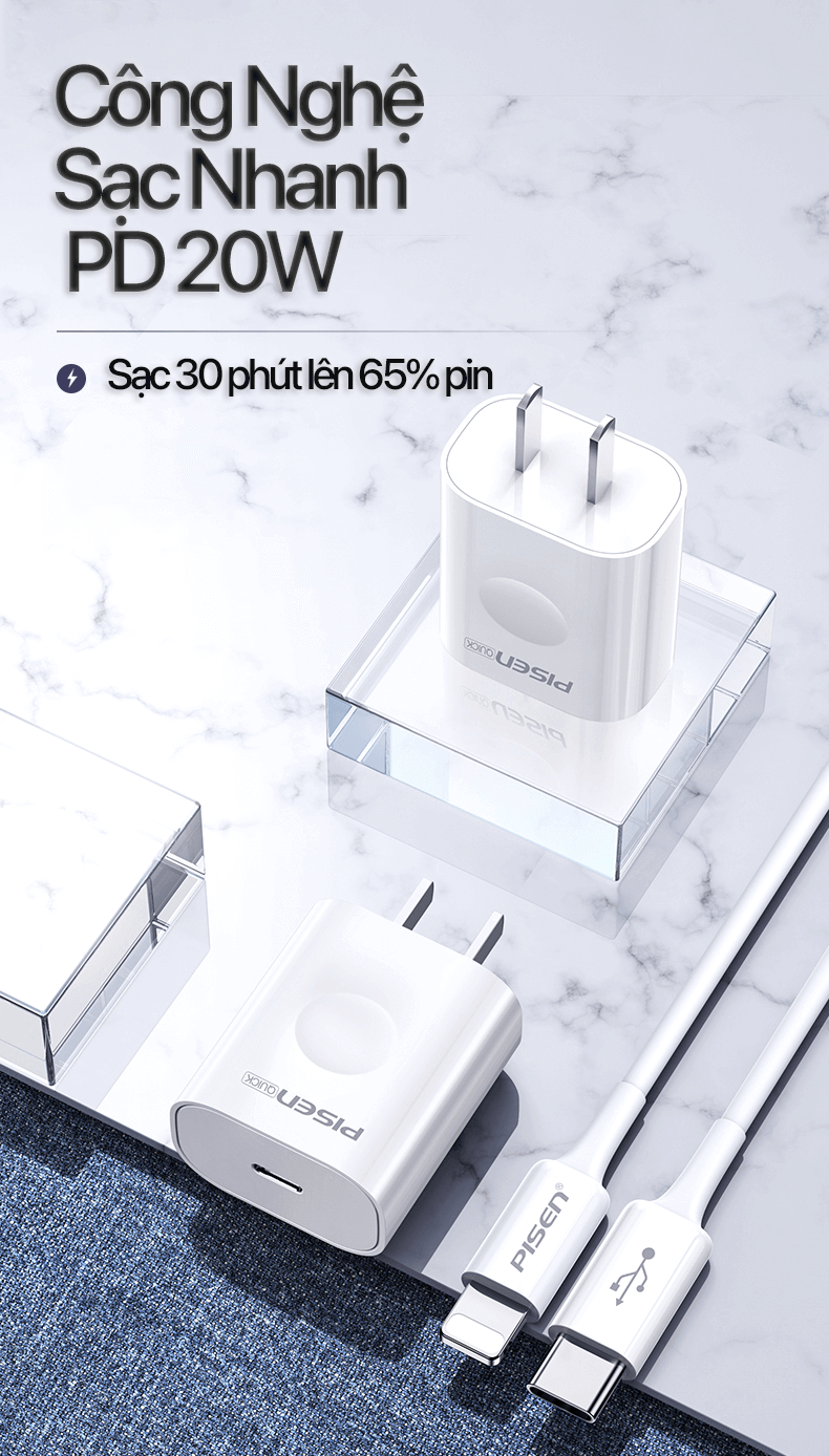 sạc nhanh 20w pisen